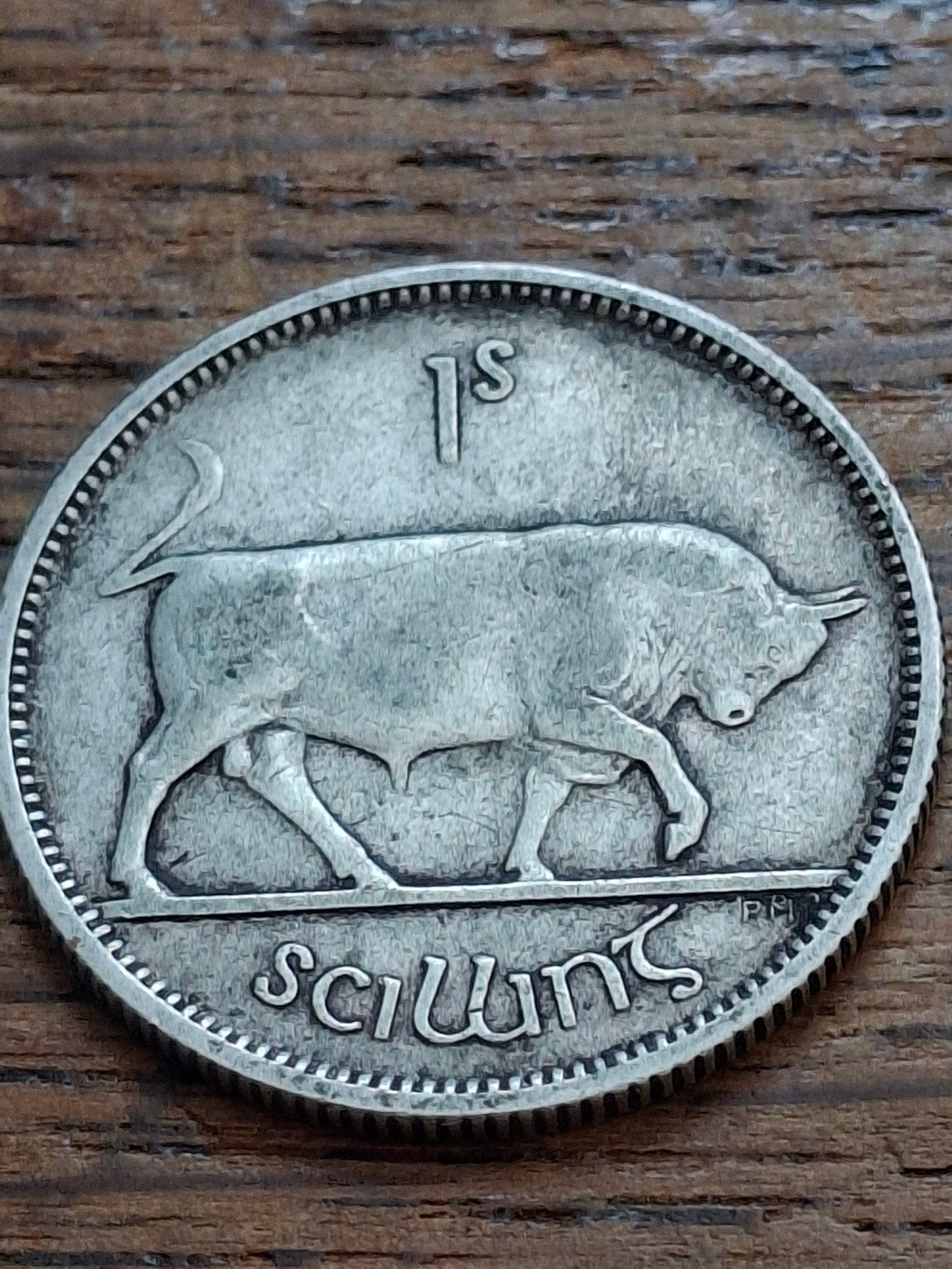 Ierse Shilling 1928 - Stier en Harp, Verzenden, Midden-Oosten, Losse munt, Zilver