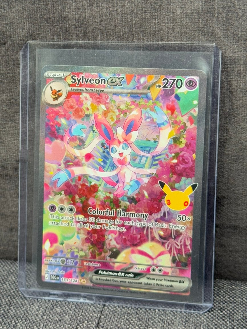 Sylveon EX 153/128 Pokémon 30th Celebrations (SIR) Mint, Verzenden, Nieuw, Losse kaart, Foil