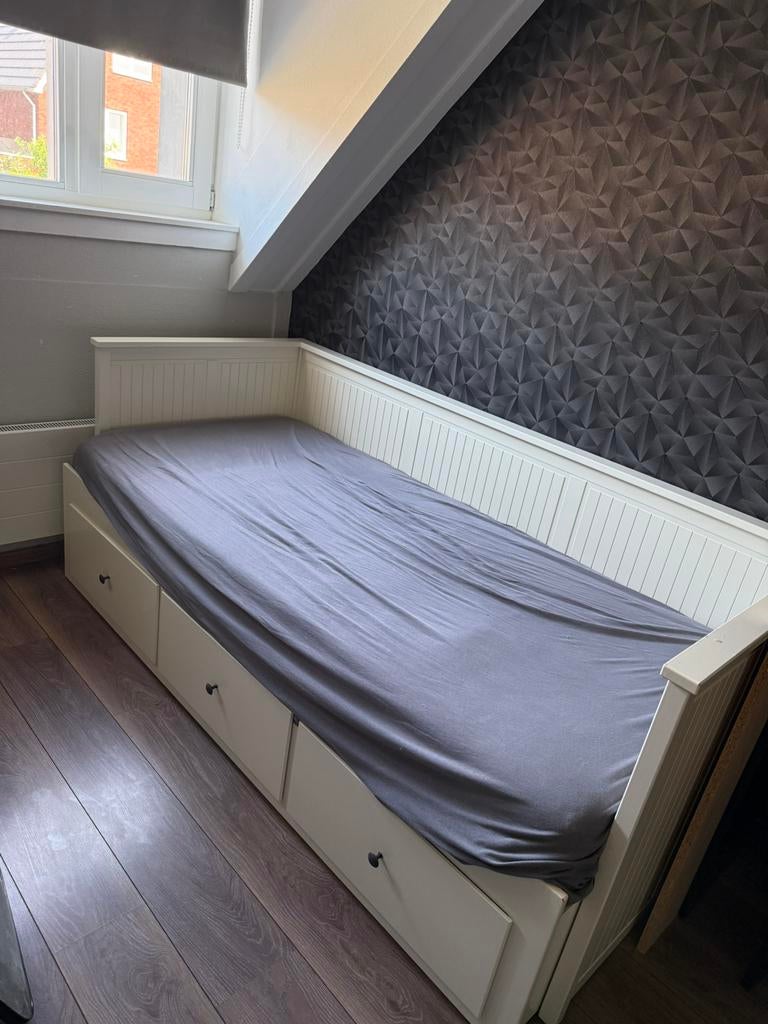 Hemnes bed ikea, Ophalen, Gebruikt, Eenpersoons, Wit
