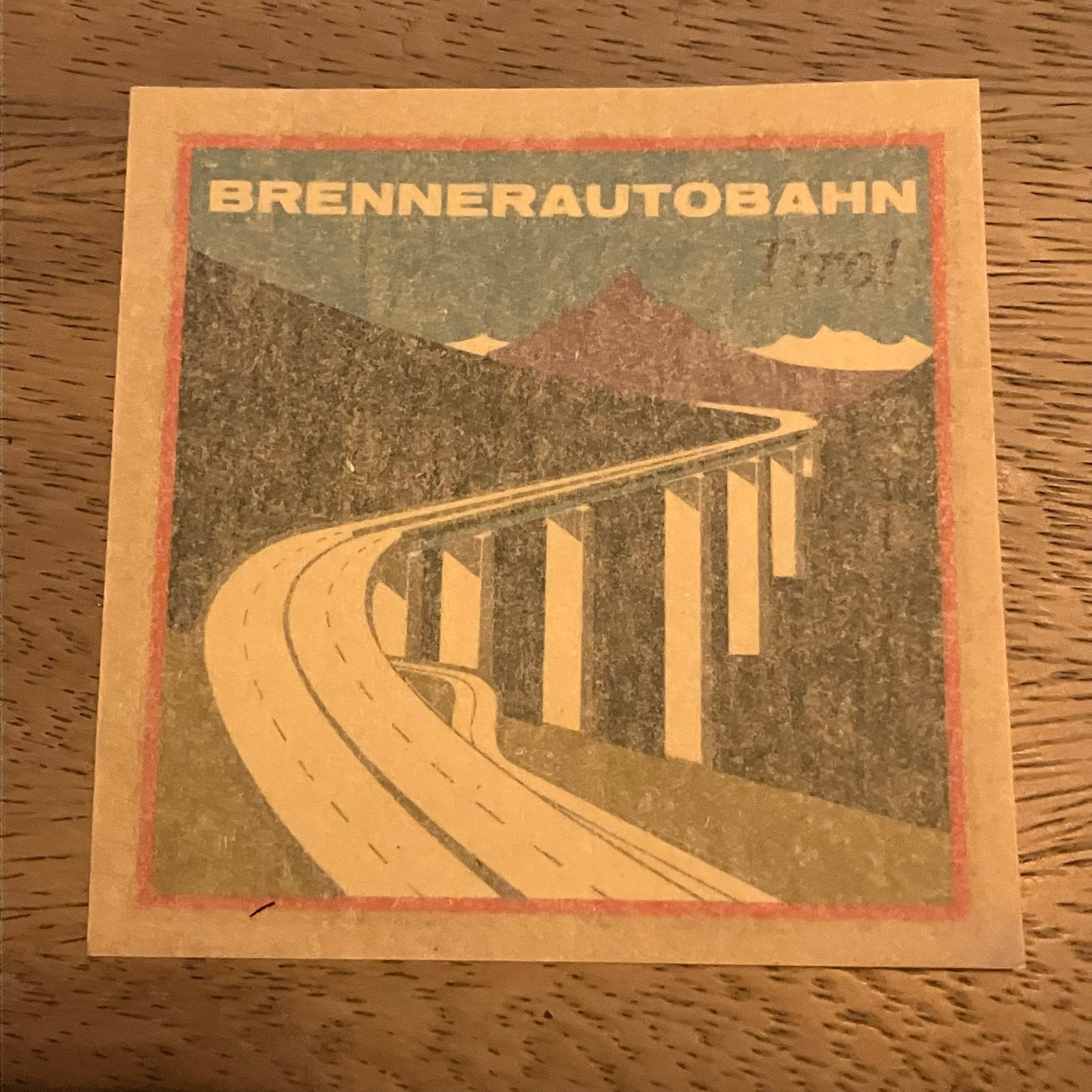 Vintage raamsticker Brennerautobahn Tirol - 1965/1970, Ophalen of Verzenden