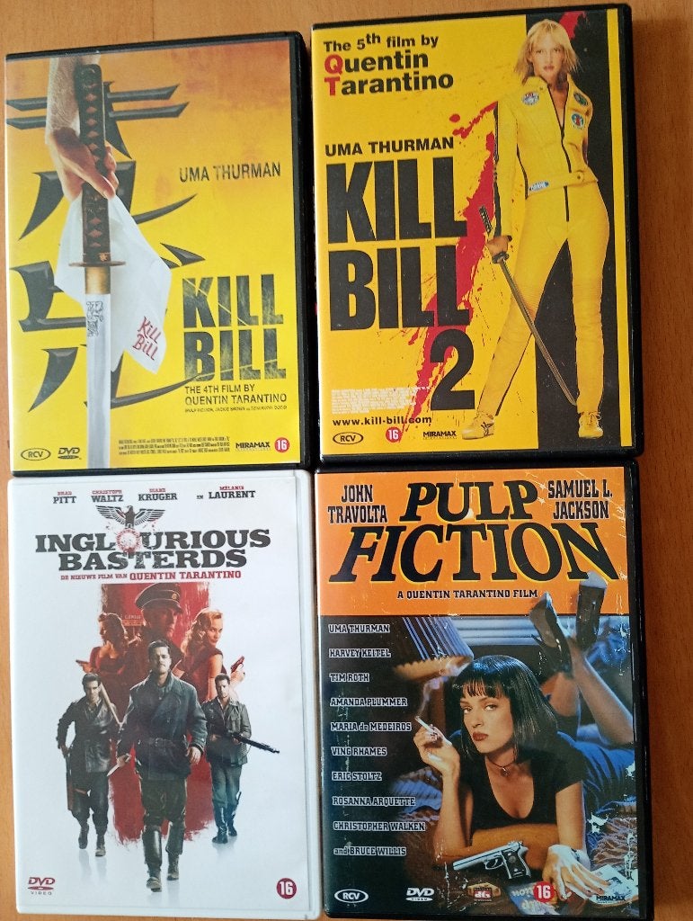 Kill Bill 1&2 Pulp Fiction, Inglorious, Cd's en Dvd's, Vanaf 16 jaar, Ophalen of Verzenden, Zo goed als nieuw, Actiethriller