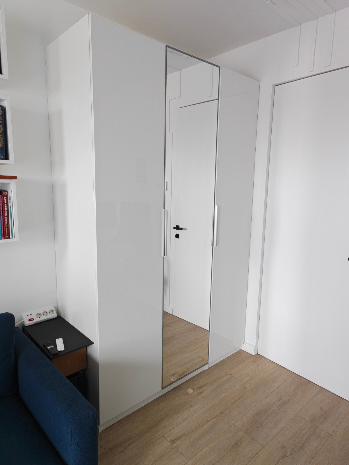 IKEA PAX Kledingkast 150x236x60cm met spiegeldeur en lades, Gebruikt, 100 tot 150 cm, 200 cm of meer, Modern