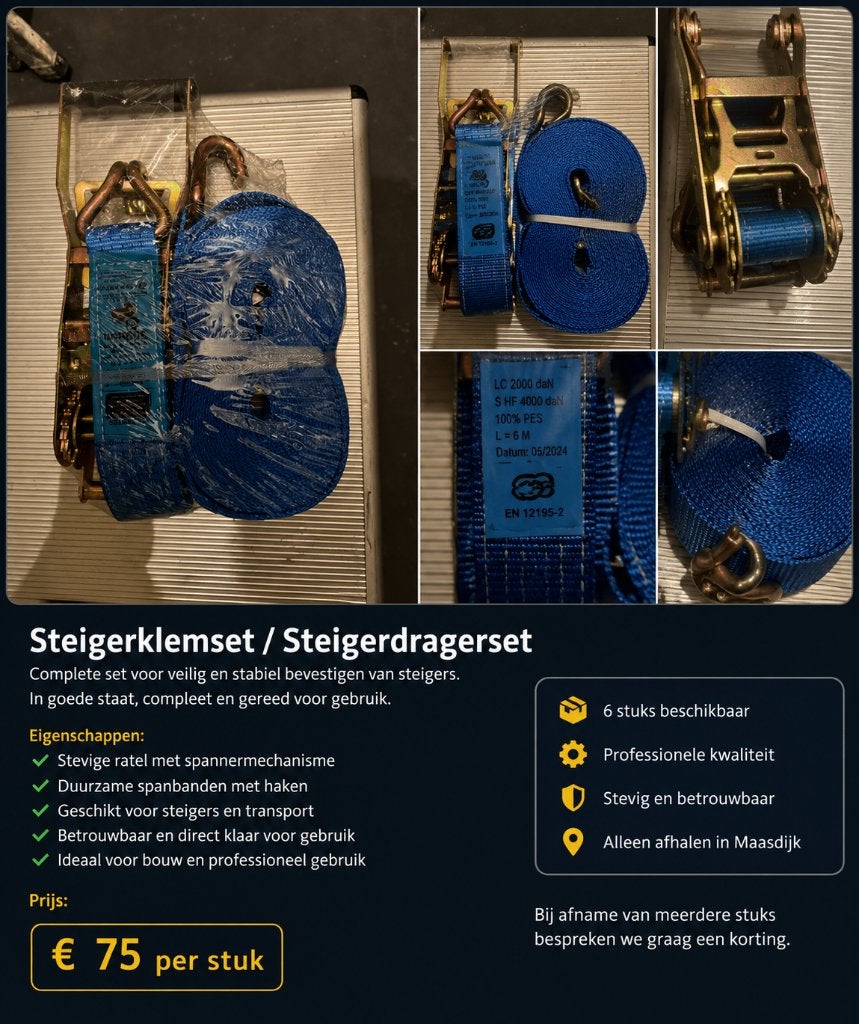 Professionele spanband met ratel in uitstekende staat., MVI, MVI, Ophalen of Verzenden, Tjj
