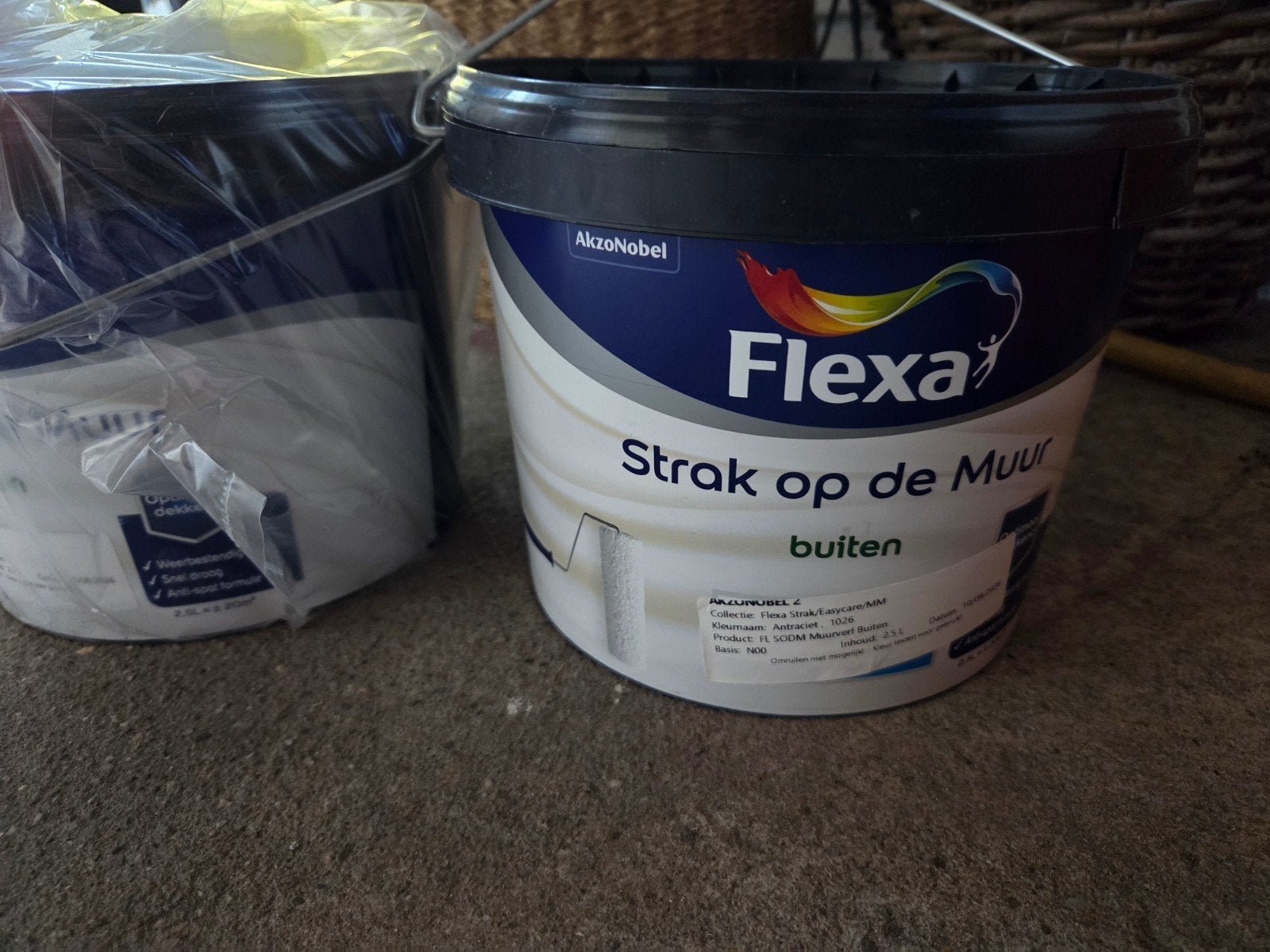 Flexa Strak op de Muur Buiten - Antraciet 2.5L, Ophalen, Nieuw, Grijs