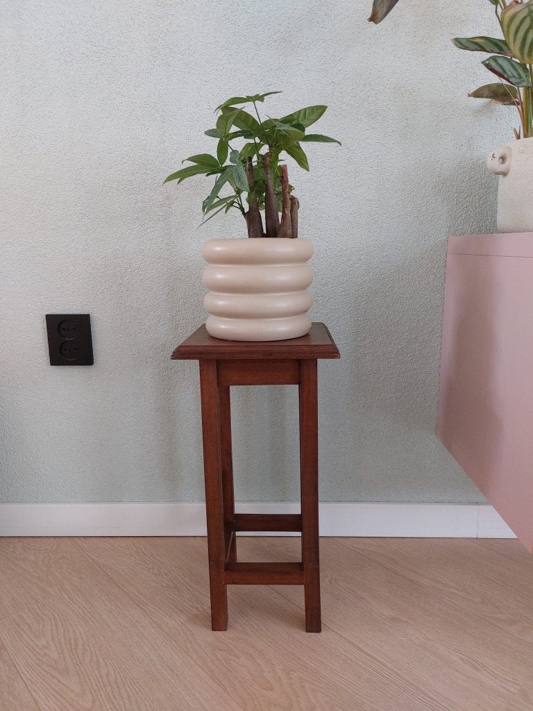 Vintage houten plantentafeltje 46 x 23 cm, Huis en Inrichting, Minder dan 55 cm, Gebruikt, Hout, Ophalen