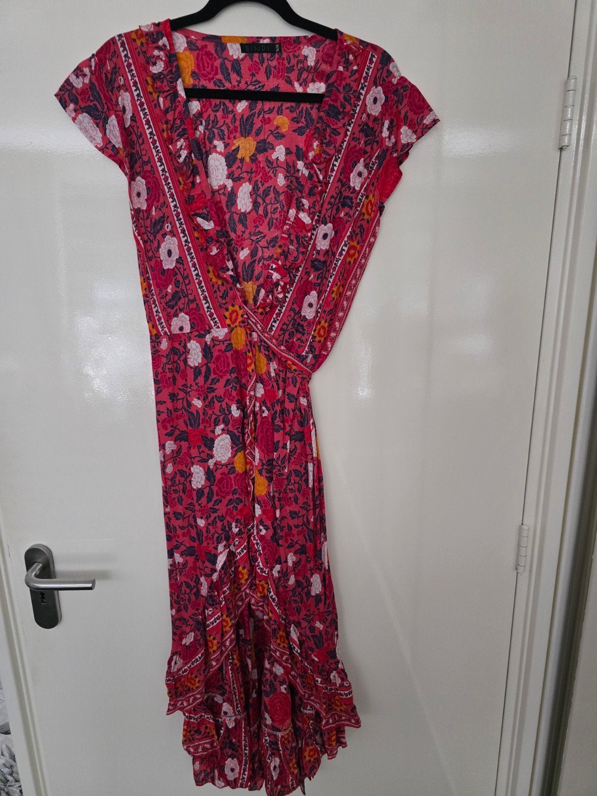 bindi wrapdress wikkeljurk maat s m zgan, Ophalen of Verzenden, Zo goed als nieuw, Maat 38/40 (M), Onder de knie