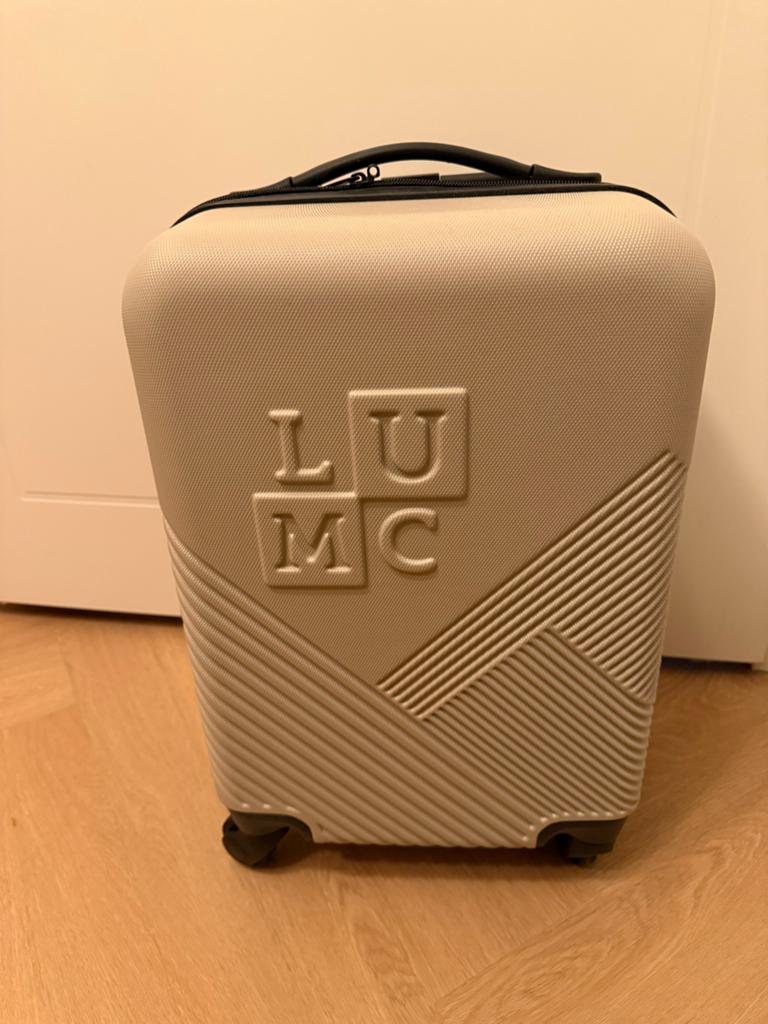 LUMC Handbagage Koffer - Beige, 50 tot 60 cm, Hard kunststof, Nieuw, Ophalen of Verzenden