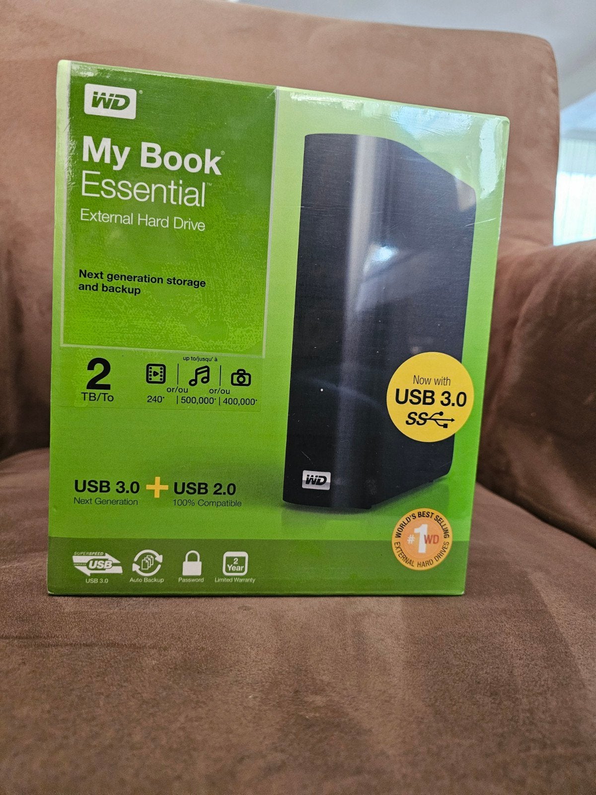 WD My Book Essential 2TB Externe Harde Schijf USB 3.0, 2TB, Server, HDD, Nieuw