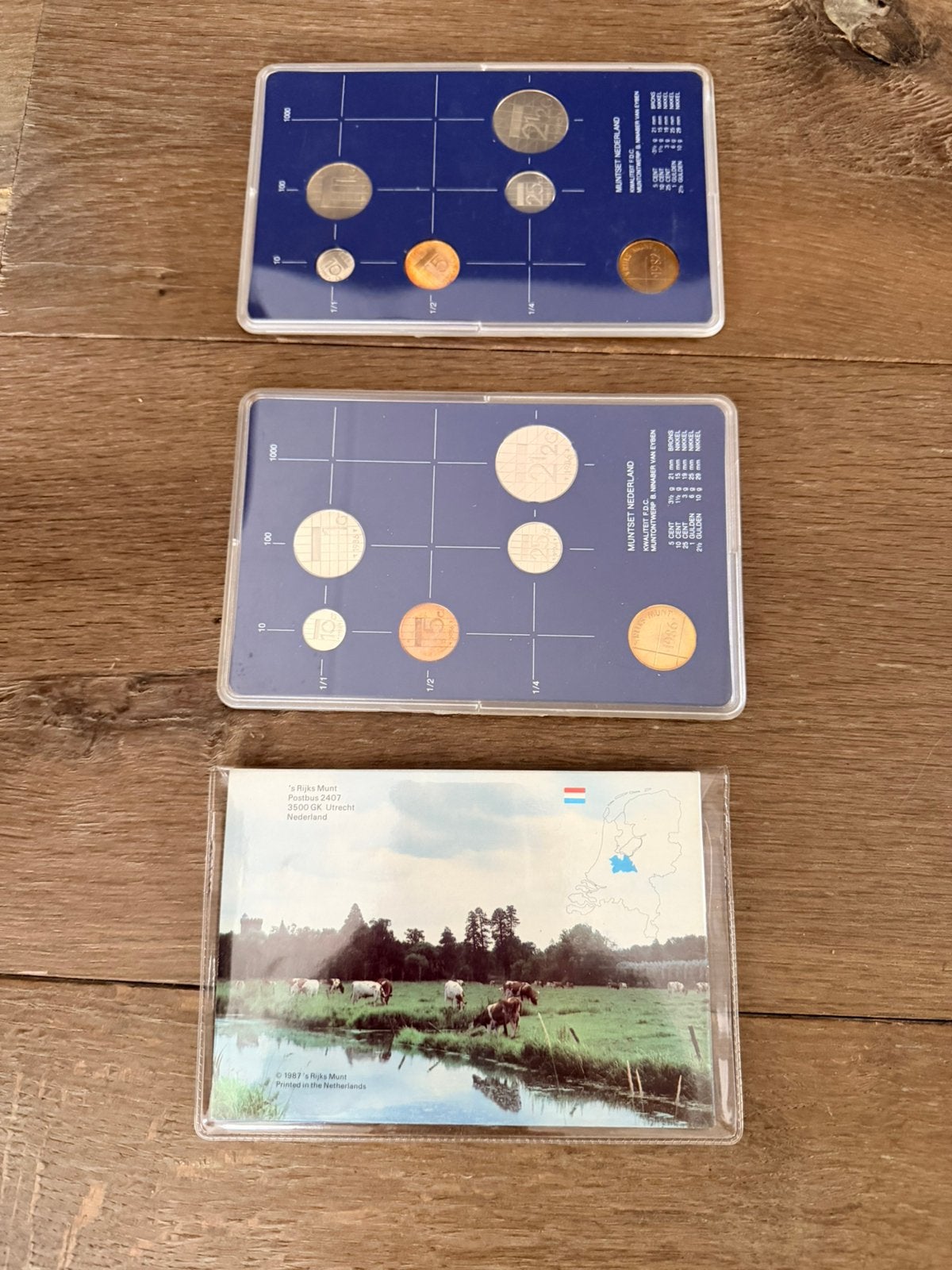 3x Originele FDC Muntset / Rijksmunt NL (1982, 1986, 1987), Ophalen of Verzenden, Overige landen, Overige waardes