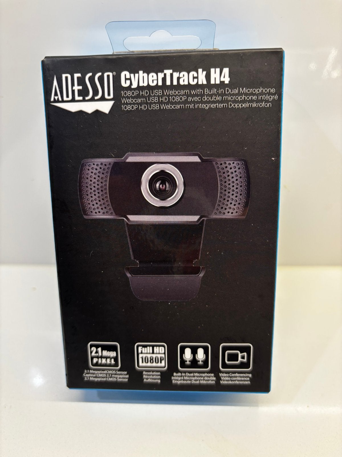Adesso CyberTrack H4 HD desktop webcam, Computers en Software, Ophalen of Verzenden, Nieuw, Draadloos