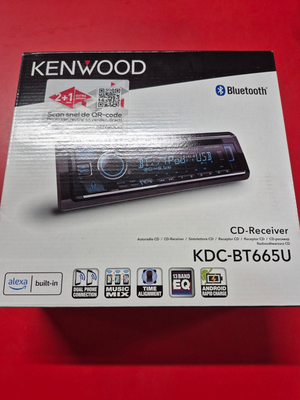 Kenwood KDC-BT665U CD-Receiver met Bluetooth en Alexa, Ophalen of Verzenden, Nieuw