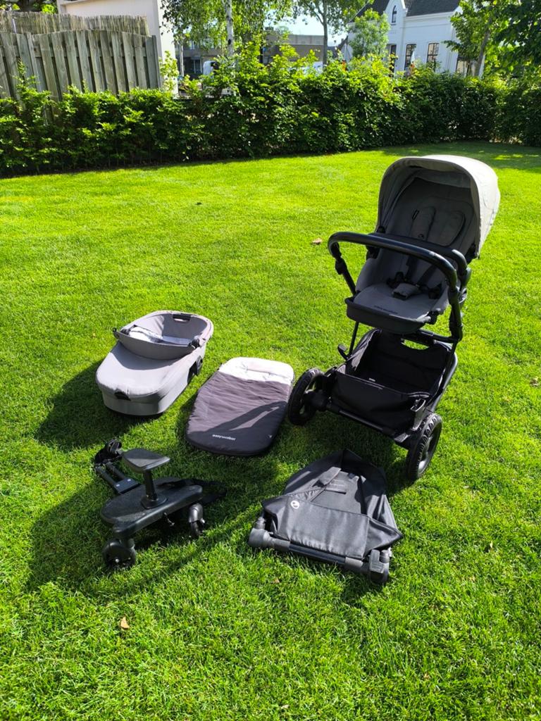 Complete Easywalker Harvey 2 kinderwagen grijs/zwart, Ophalen, Gebruikt, Overige merken