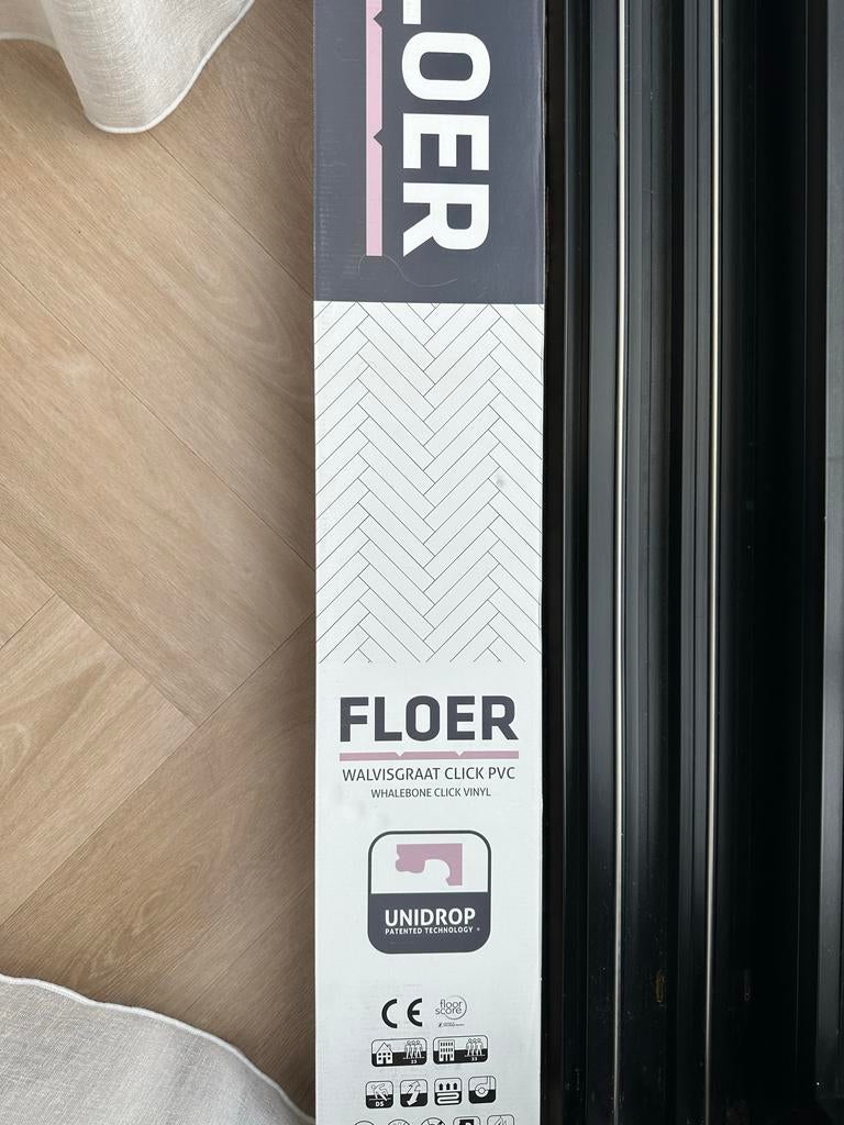 1 Pak FLOER Walvisgraat Click PVC Vloer - Orka Onbehandeld, Ophalen, Nieuw, Minder dan 10 m², Grijs