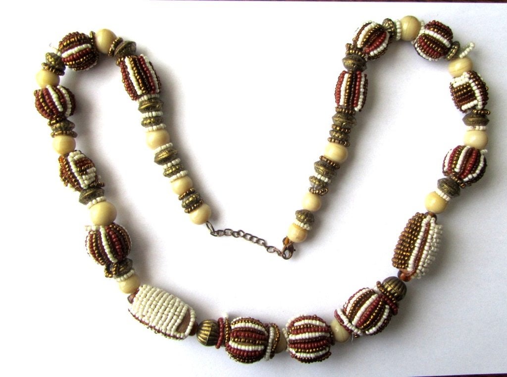 Prachtige Vintage Unieke Tsjechië kralen ketting, Verzenden, Zo goed als nieuw, Overige materialen