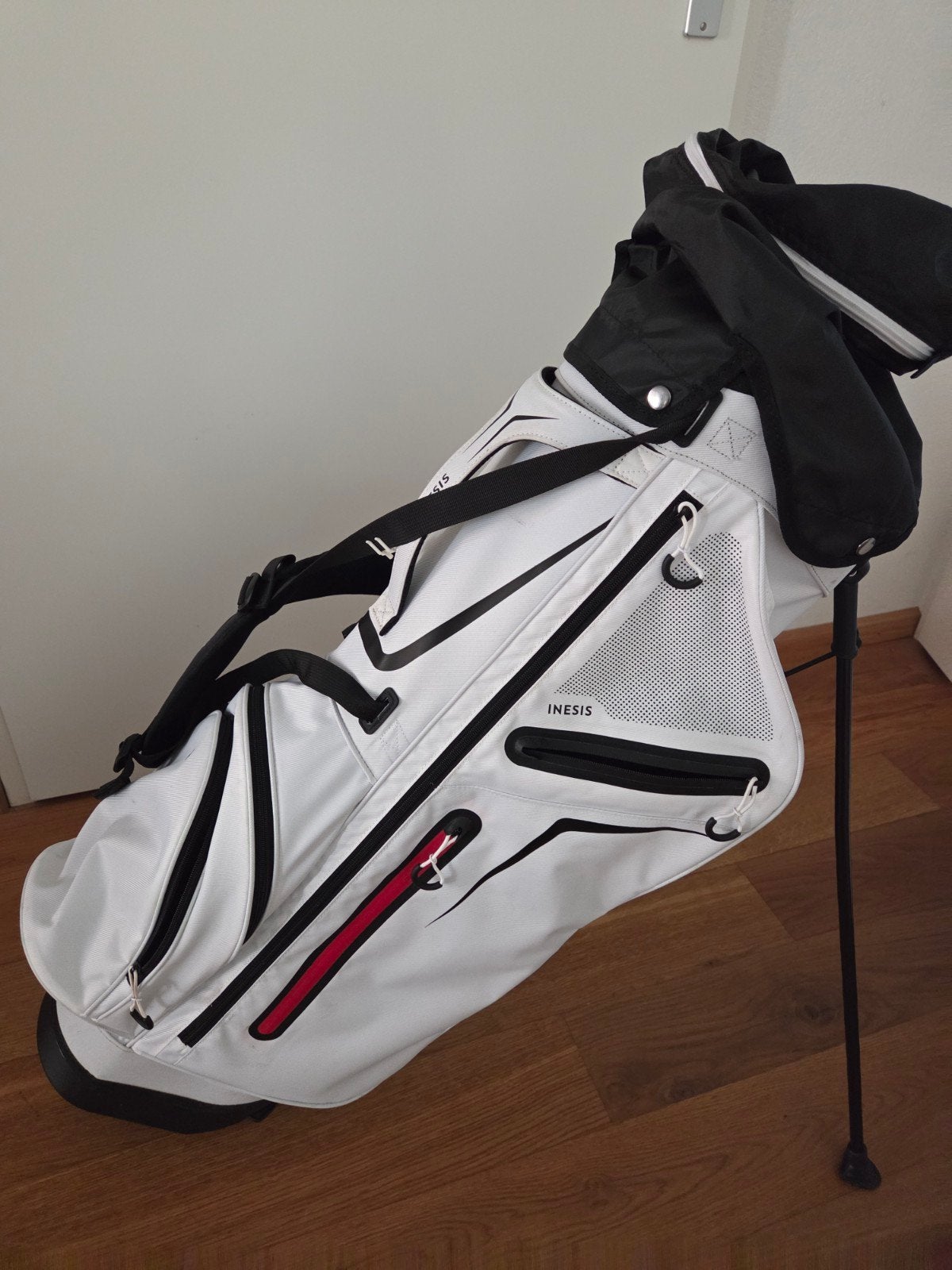 Inesis Golf Standbag - Wit/Zwart, Ophalen, Zo goed als nieuw, Tas, Overige merken