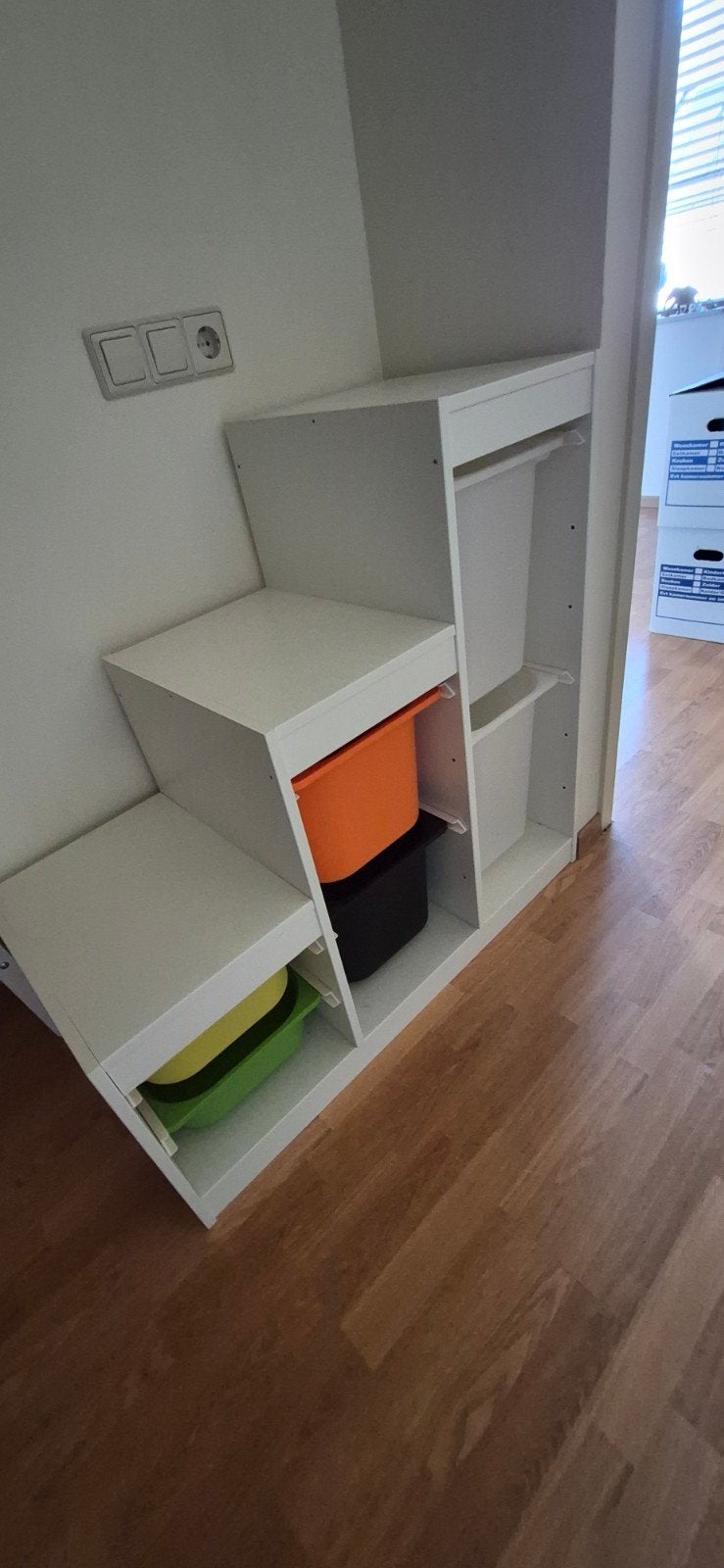 IKEA TROFAST Ladenkastje met plastic lades (trap), Huis en Inrichting, Ophalen, Gebruikt, 100 tot 150 cm, 5 laden of meer