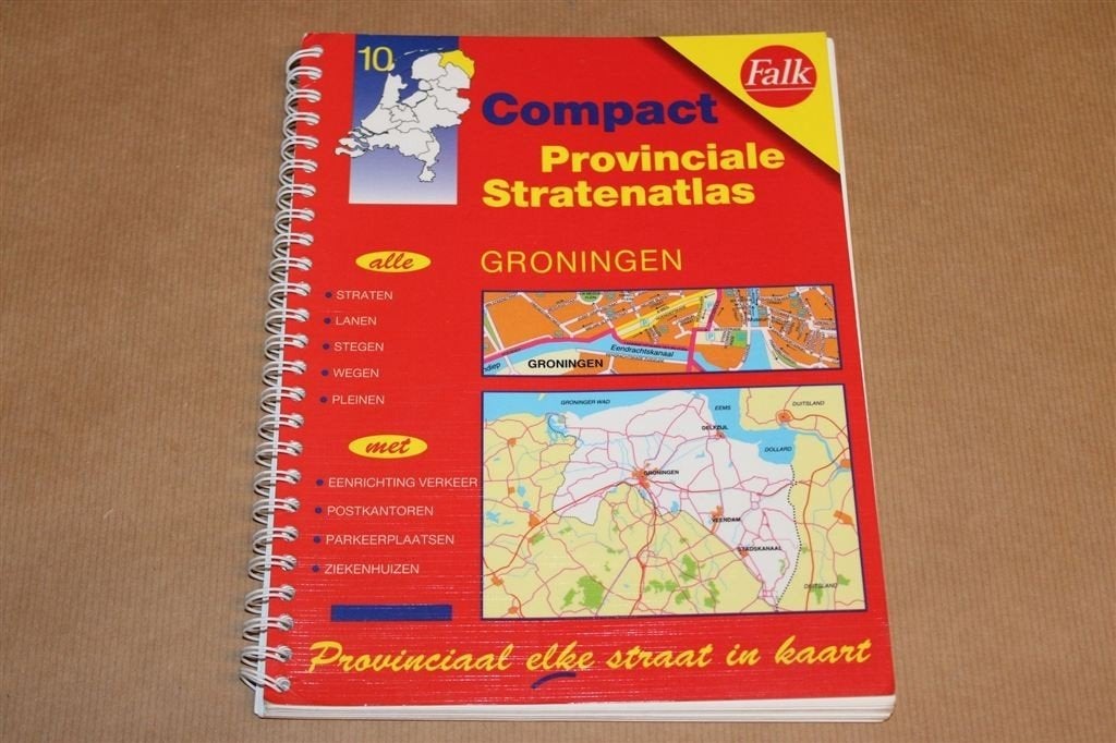 Falkplan Stratenatlas Groningen — De Hele Provincie in Kaart, Gelezen, Ophalen of Verzenden, Landkaart, 1800 tot 2000