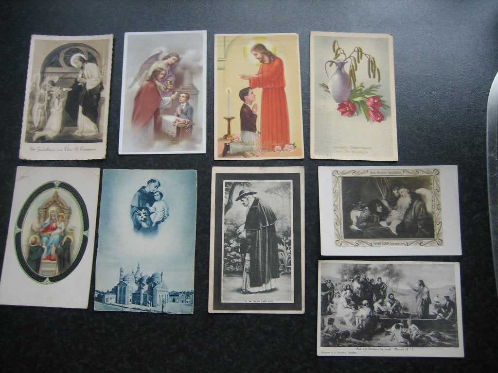 RELIGIE 9 ansichtkaarten ref A, Verzamelen, Ansichtkaarten | Themakaarten, Ophalen of Verzenden, Voor 1920, Overige thema's