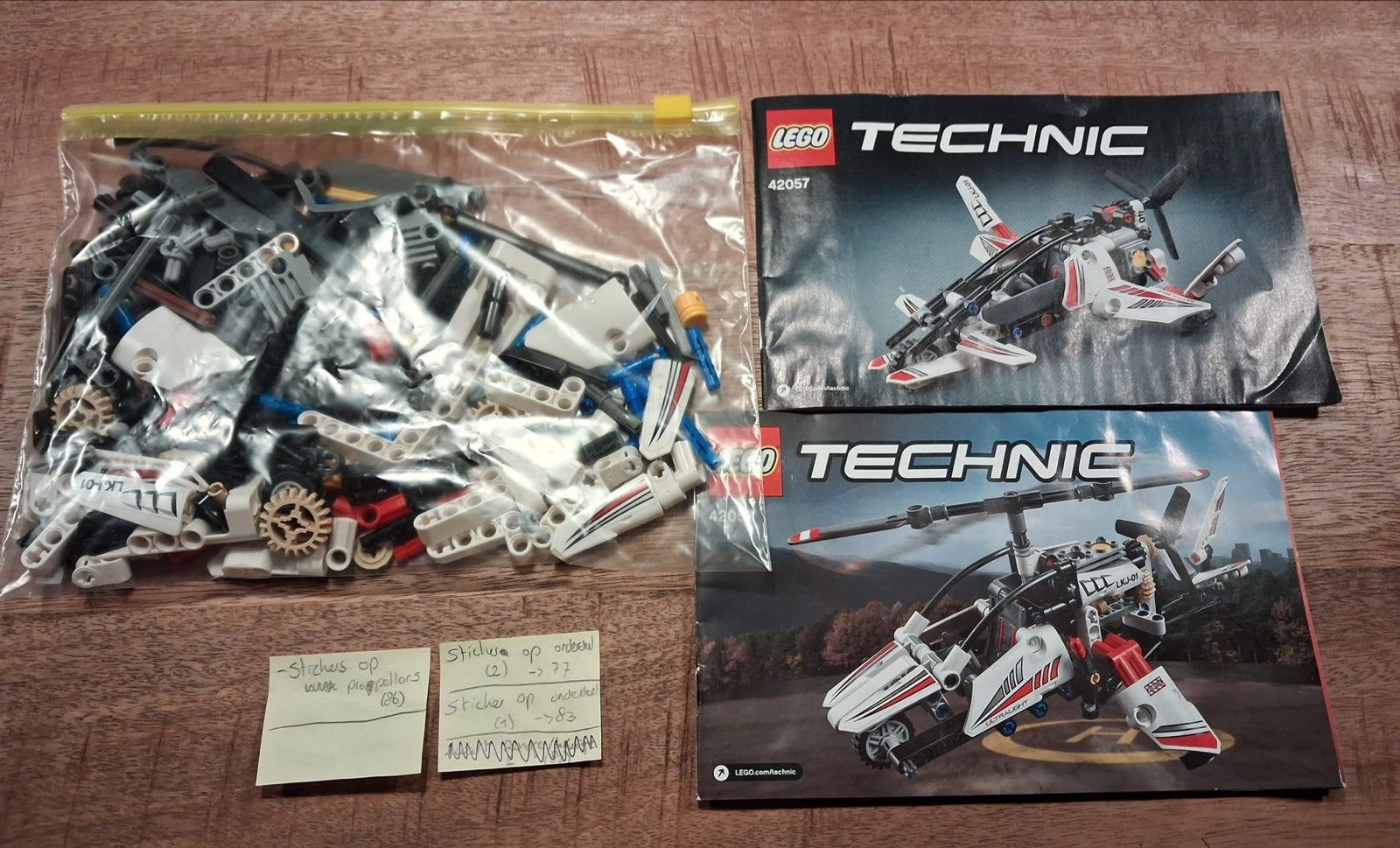 Lego Technic 42057 Ultralight Helicopter - Compleet, Ophalen of Verzenden, Gebruikt, Overige merken