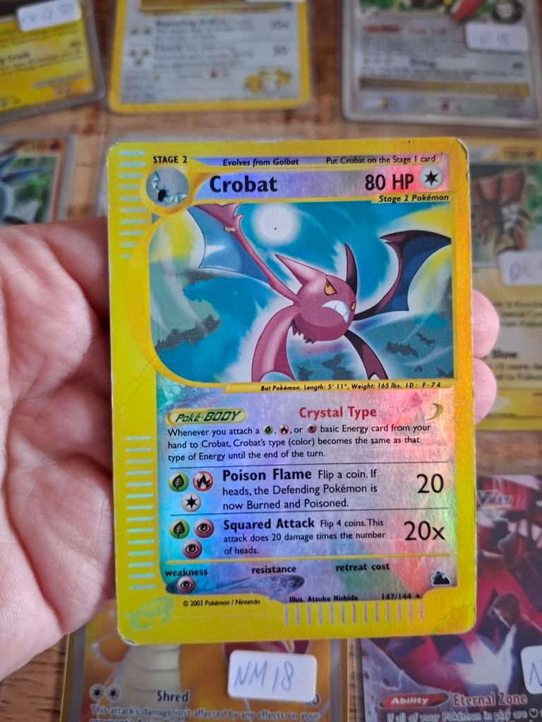 Pokémon Crobat kaart skyridge reverse holo 147/144, Ophalen of Verzenden, Gebruikt, Losse kaart