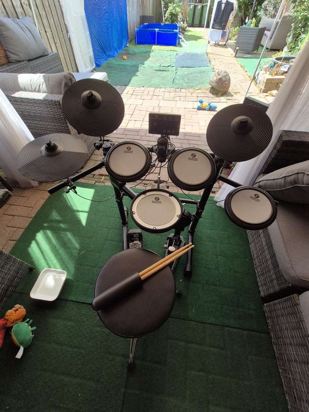 Fazley DDK-040 Elektronisch Drumstel met Stokken en Krukje, Muziek en Instrumenten, Ophalen, Gebruikt, Overige merken, Elektronisch