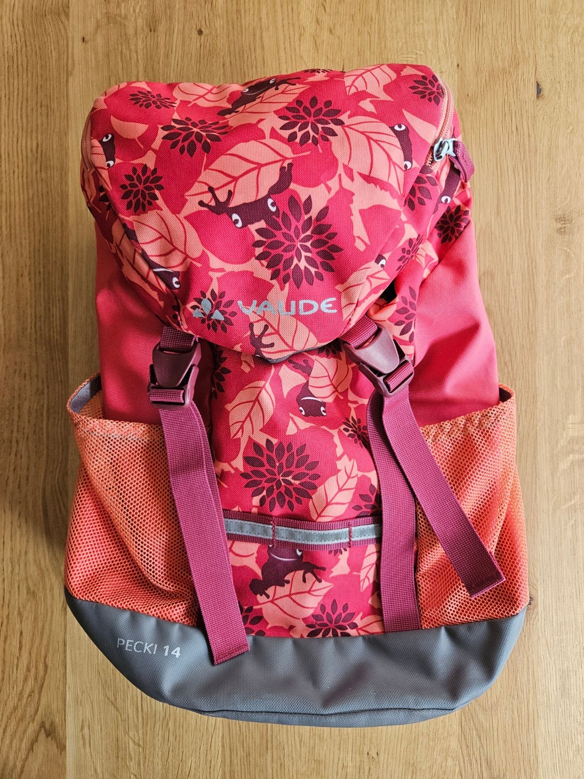 Vaude kinderrugtas Pecki 14 oranje/rood/roze, Ophalen of Verzenden, Zo goed als nieuw, Overige merken, Trekking