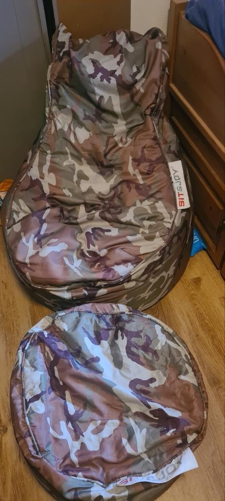 Sit & Joy zitzak net poef camouflage, Ophalen