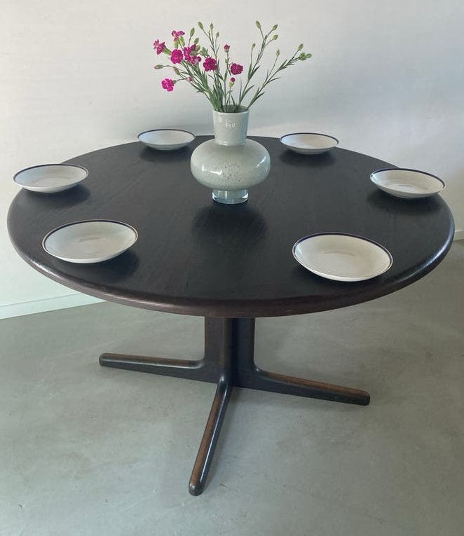 Midcentury vintage Deens design eettafel, Huis en Inrichting, Tafels | Eettafels, Gebruikt, Ophalen of Verzenden, Vijf personen of meer