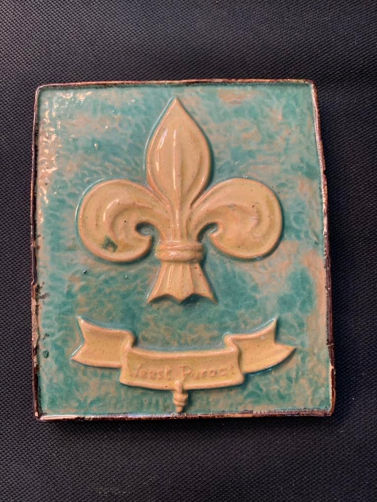 Keramieken wandtegel met Fleur de Lis, Ophalen of Verzenden