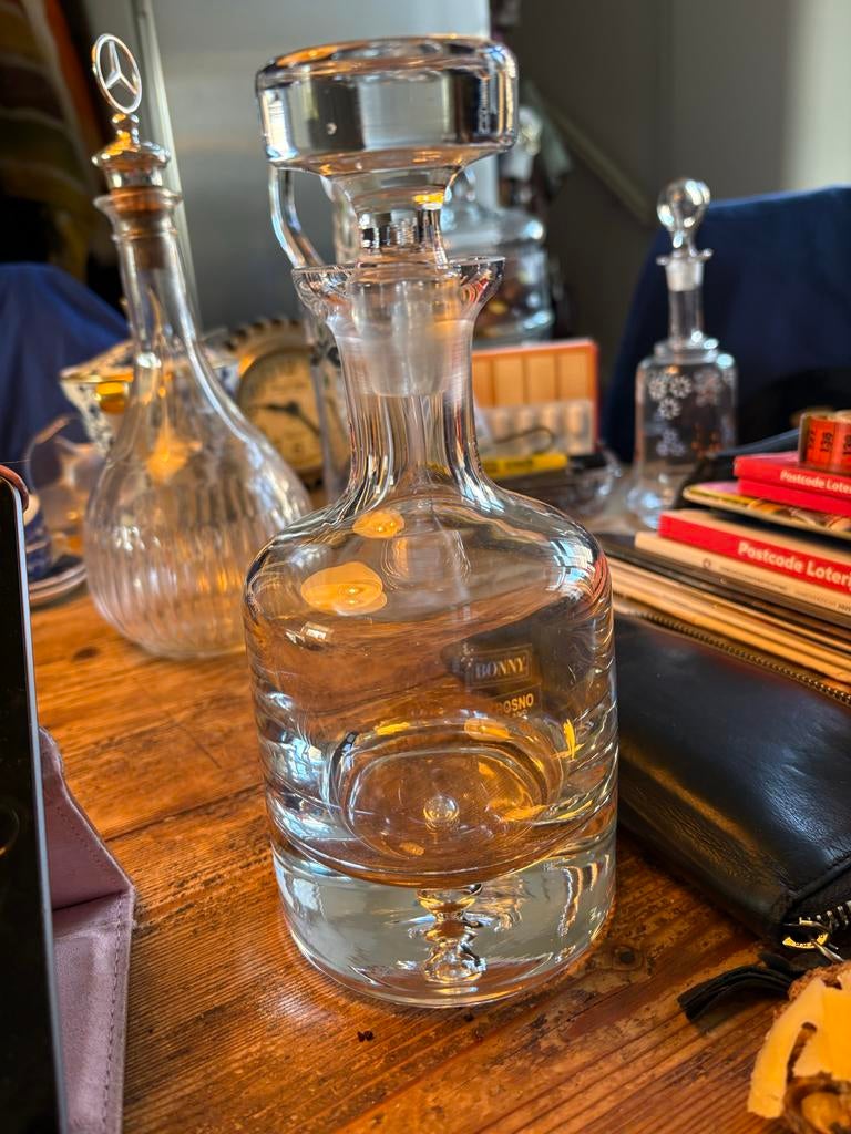 Karaf Krosno Polen glas dikke bodem 21 cm nieuw, Ophalen of Verzenden