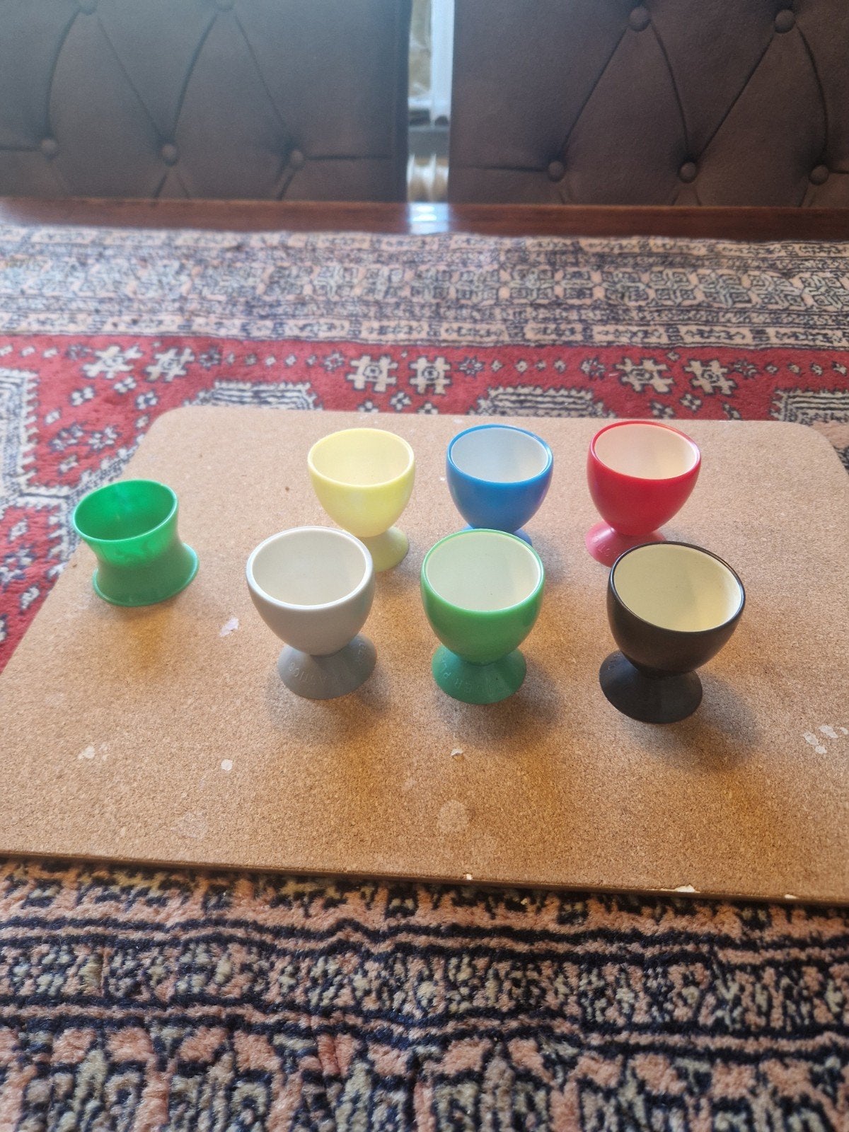 Vintage zachte rubberen eierdopjes 6 stuks van Tiger plastic, Ophalen of Verzenden