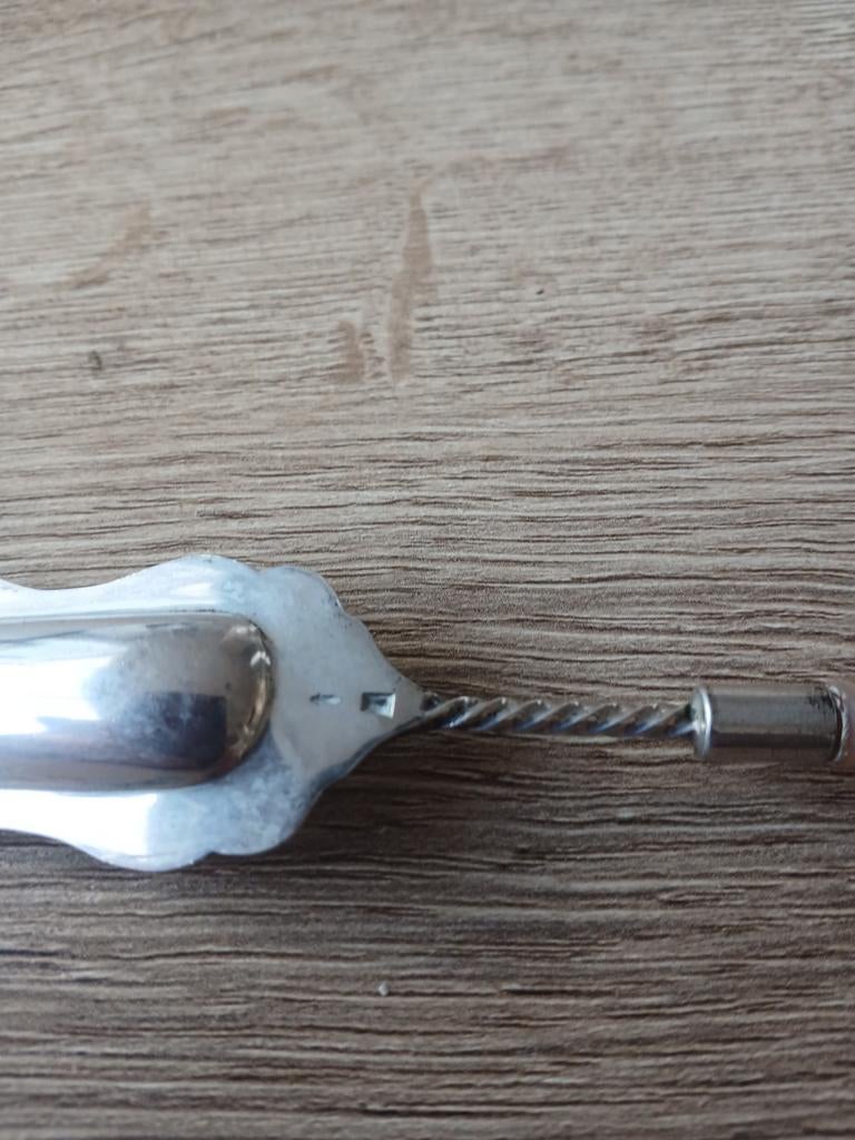 Zilveren lepel met agaat handvat, Antiek en Kunst, Ophalen of Verzenden
