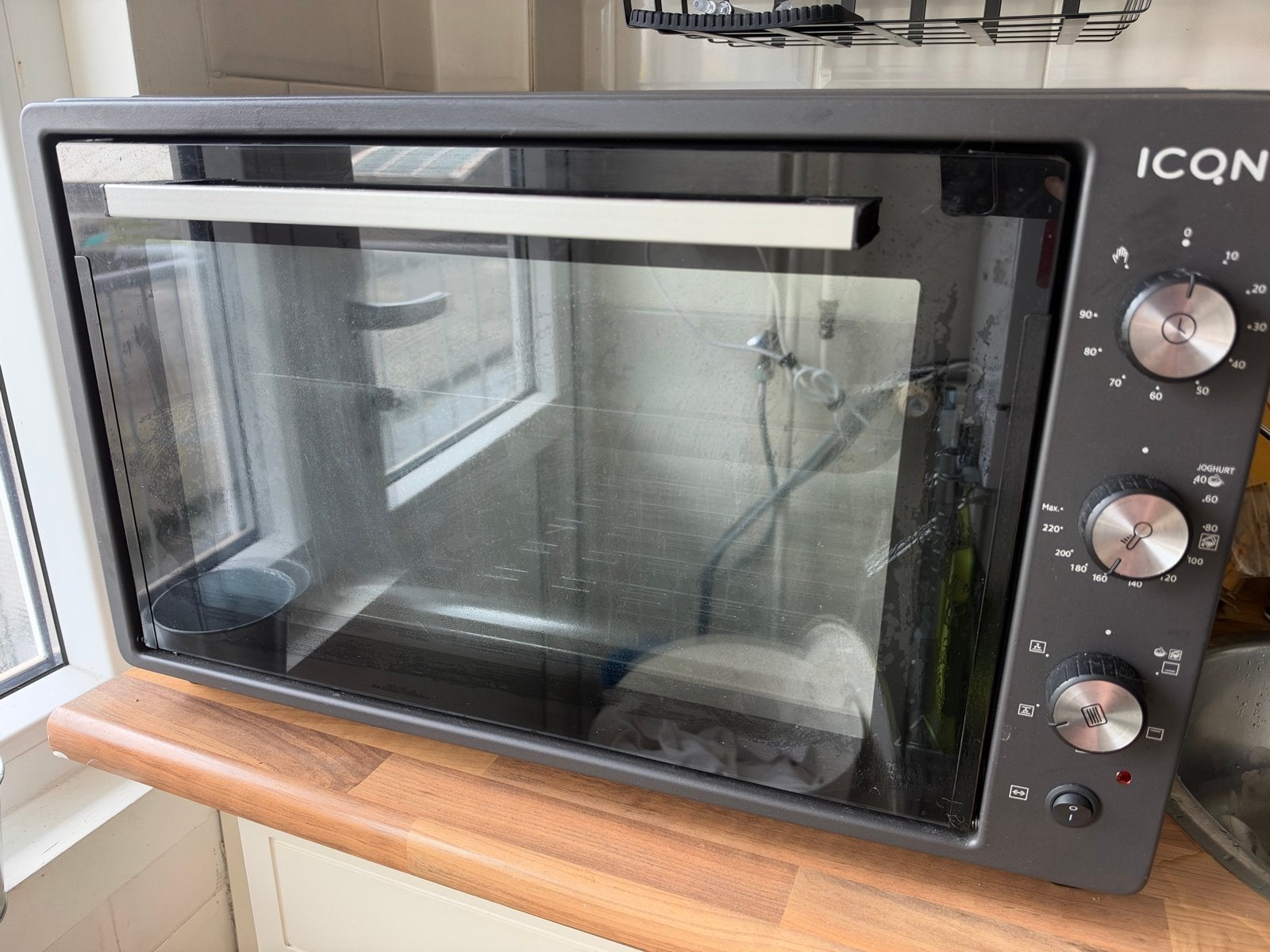 ICQN XXL Vrijstaande Oven - 60L - Hetelucht & Grillfunctie, Ophalen, Minder dan 45 cm, Hete lucht, 60 cm of meer