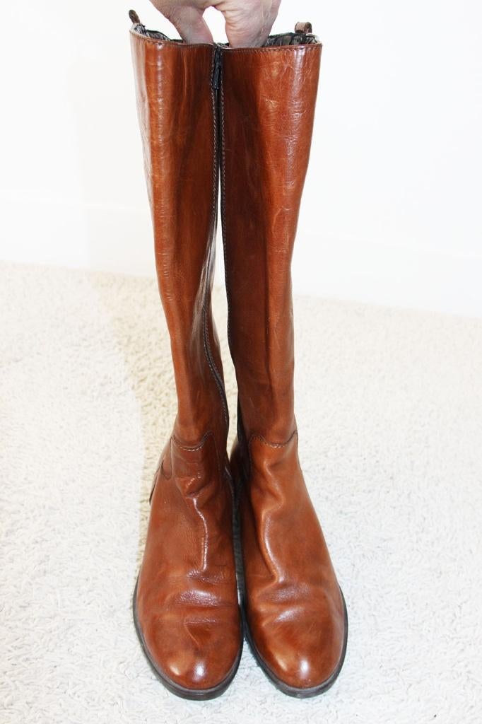 Mooie Gevoerde Leren Freeflex Laarzen -s13 (Maat 38) € 50,-, Kleding | Dames, Schoenen, Hoge laarzen, Bruin, Ophalen of Verzenden