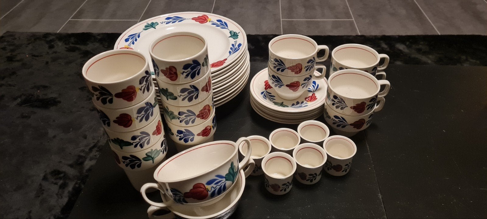 Groot Boerenbont servies - Royal Boch, Huis en Inrichting, Keuken | Servies, Ophalen, Gebruikt, Keramiek, Landelijk/Boerenbont