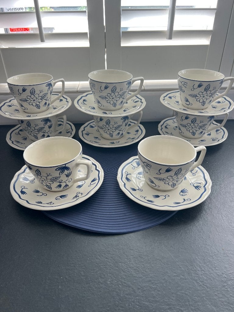 Bijzonder vintage IKEA servies – blauw-wit bloemenmotief, Ophalen of Verzenden
