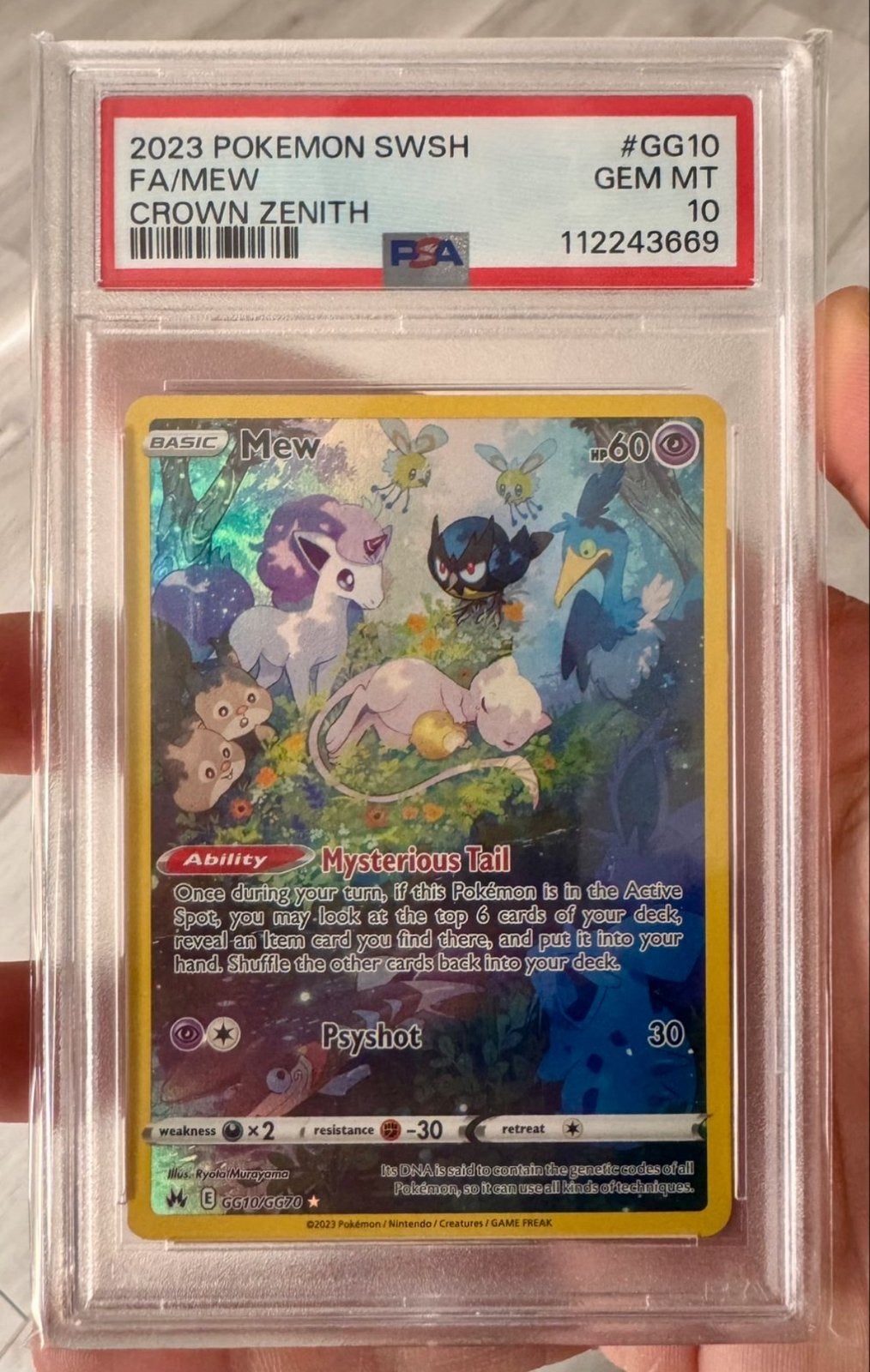 Mew #GG10 (Crown Zenith) - PSA 10 Pokémon Kaart, Ophalen of Verzenden, Zo goed als nieuw, Losse kaart