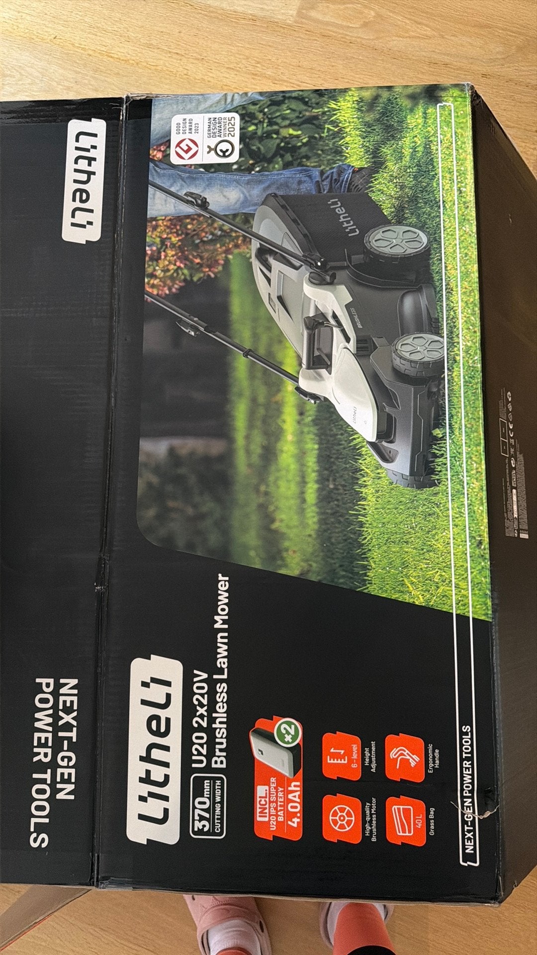 Litheli U20 Accu Grasmaaier 37 cm – Splinternieuw – 2 Accu’s, Ophalen, Accu-grasmaaier, Nieuw, Opvangzak