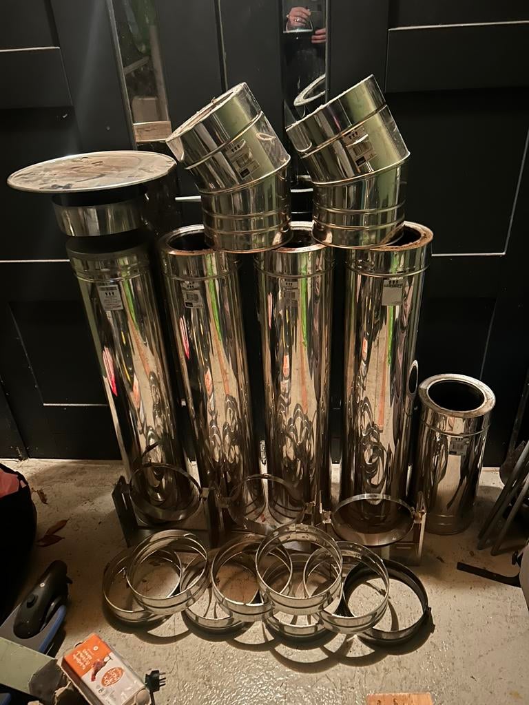 Isoduct, Huis en Inrichting, Kachels, Gebruikt, Houtkachel, Ophalen of Verzenden, Vrijstaand
