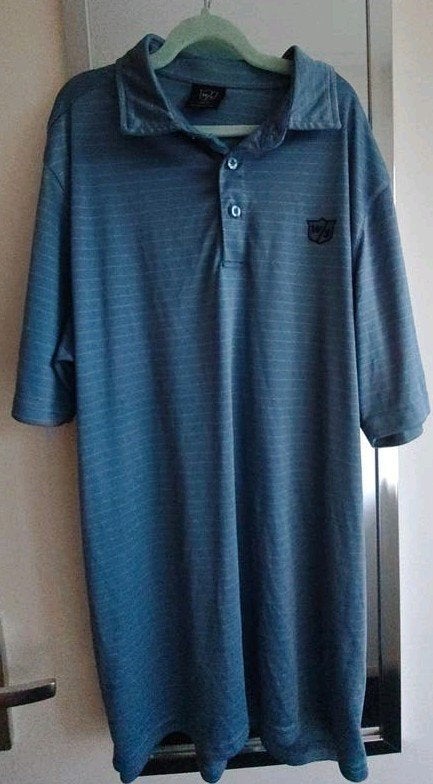 Nette Wilson WS HEREN Polo/shirt  L  Blauw met streep motief, Maat 52/54 (L), Blauw, Ophalen of Verzenden, Zo goed als nieuw