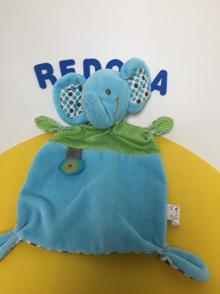 584 nicotoy doekje olifant blauw, Kinderen en Baby's, Speelgoed | Knuffels en Pluche, Ophalen of Verzenden, Gebruikt, Olifant