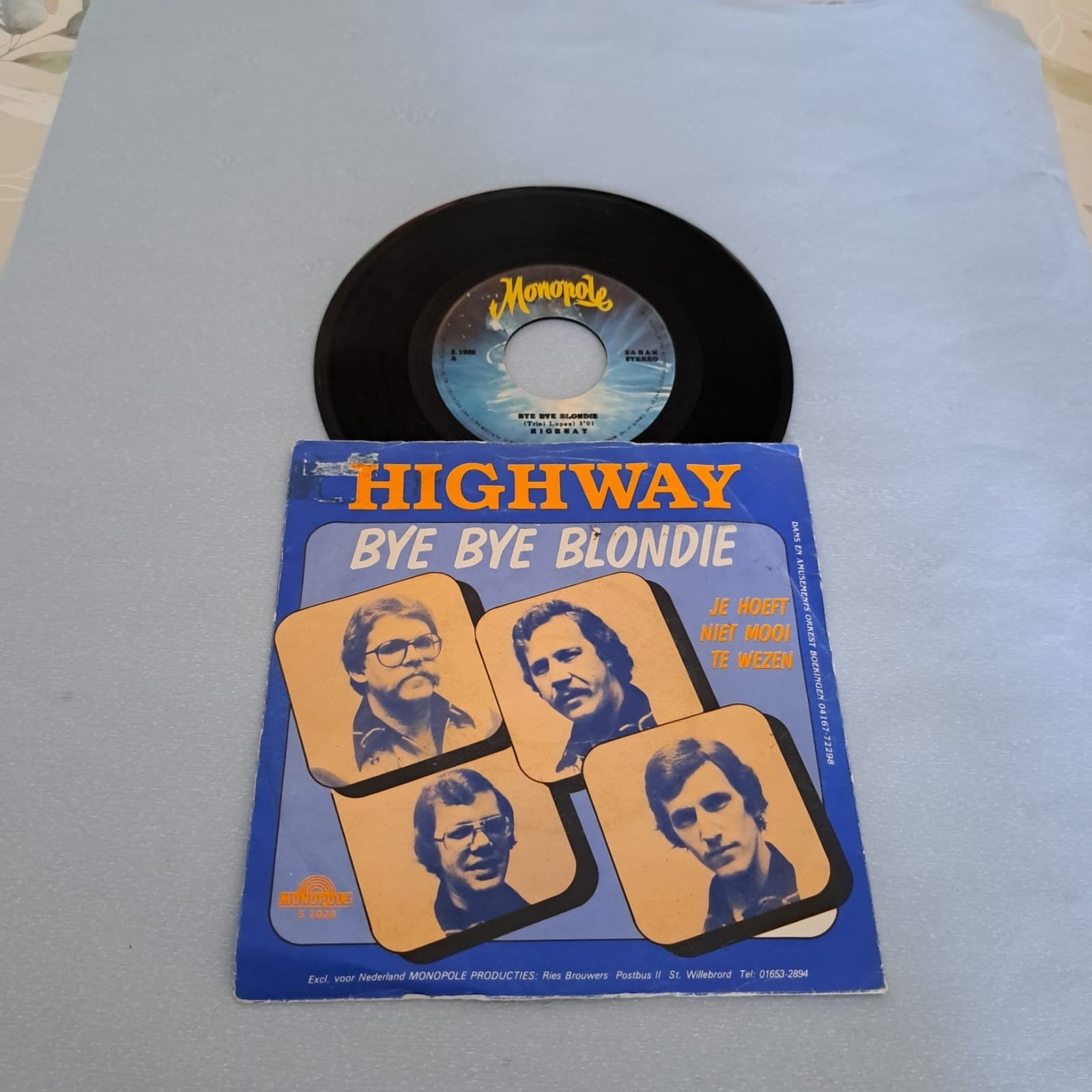 Highway - Bye Bye Blondie 7 inch vinyl single, Cd's en Dvd's, Ophalen, Gebruikt, Originele persing, 7 inch