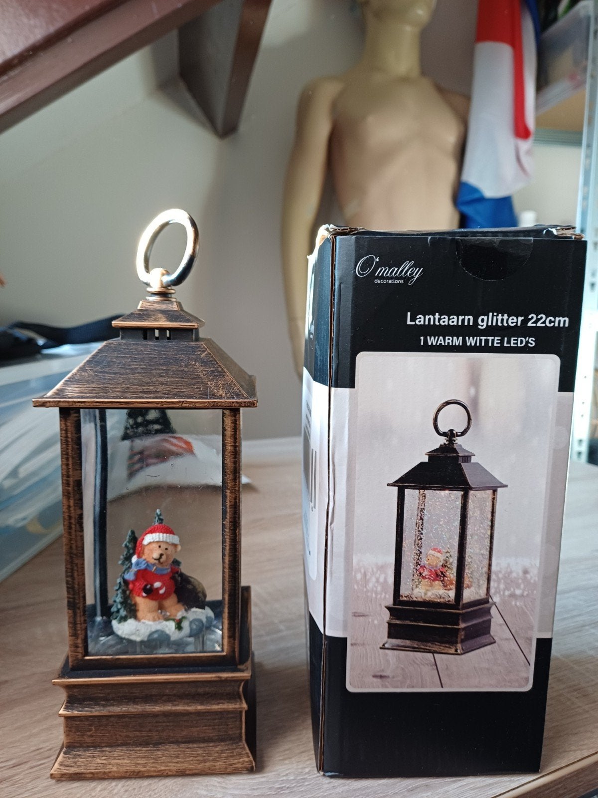 KERST LANTAARN BEER/ 22 CM HOOG NIEUW, Lantaarn, Meerkleurig, Overige merken, Nieuw