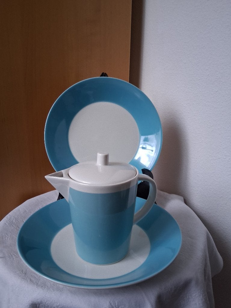 HEMA diepe borden en kan met deksel *eureka*, Huis en Inrichting, Keuken | Servies, Hema, Ophalen of Verzenden, Zo goed als nieuw