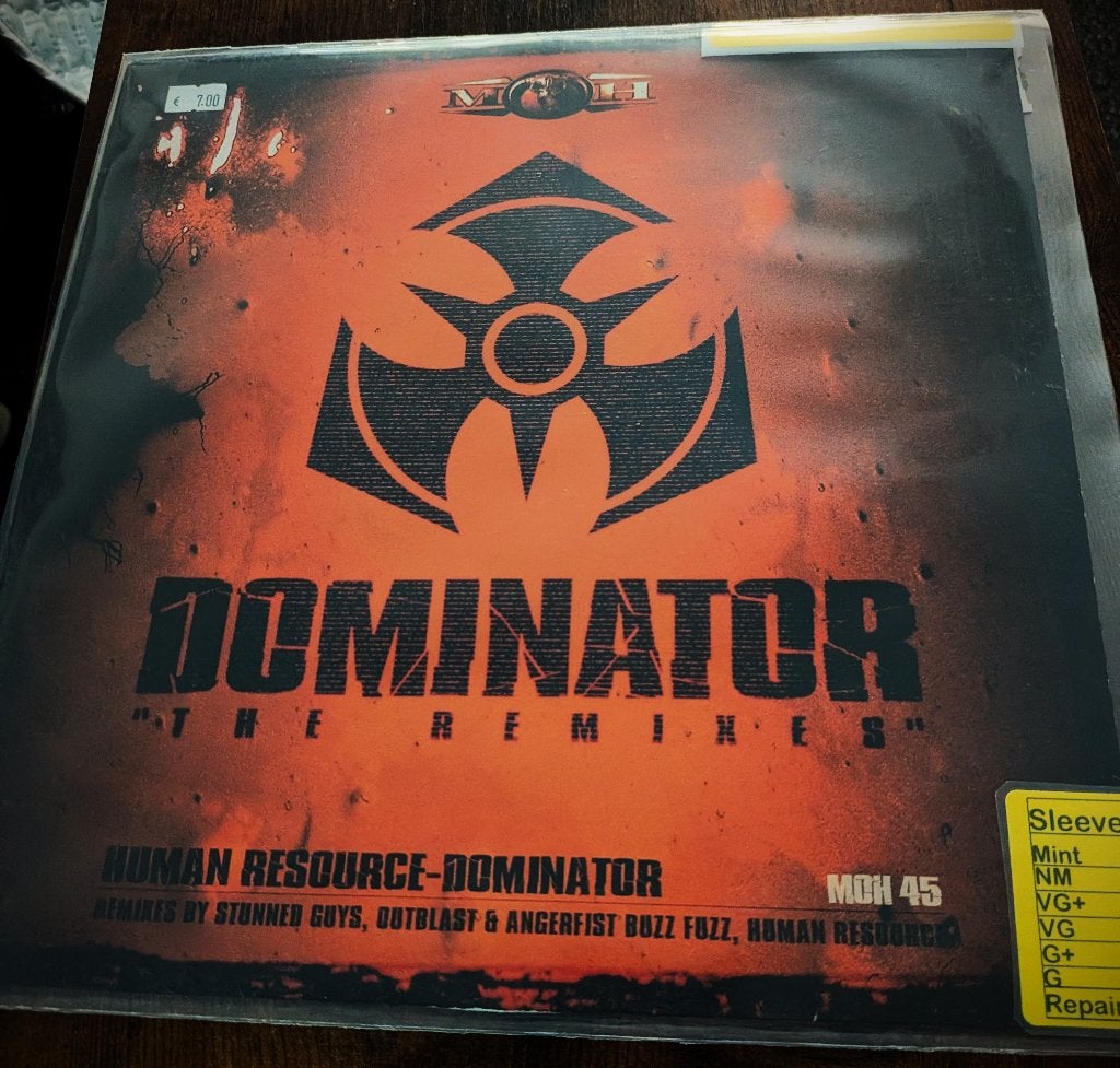 Human Resource – Dominator - The Remixes, Cd's en Dvd's, Vinyl | Dance en House, Gebruikt, Hardcore, Ophalen of Verzenden, Inclusief binnenhoes