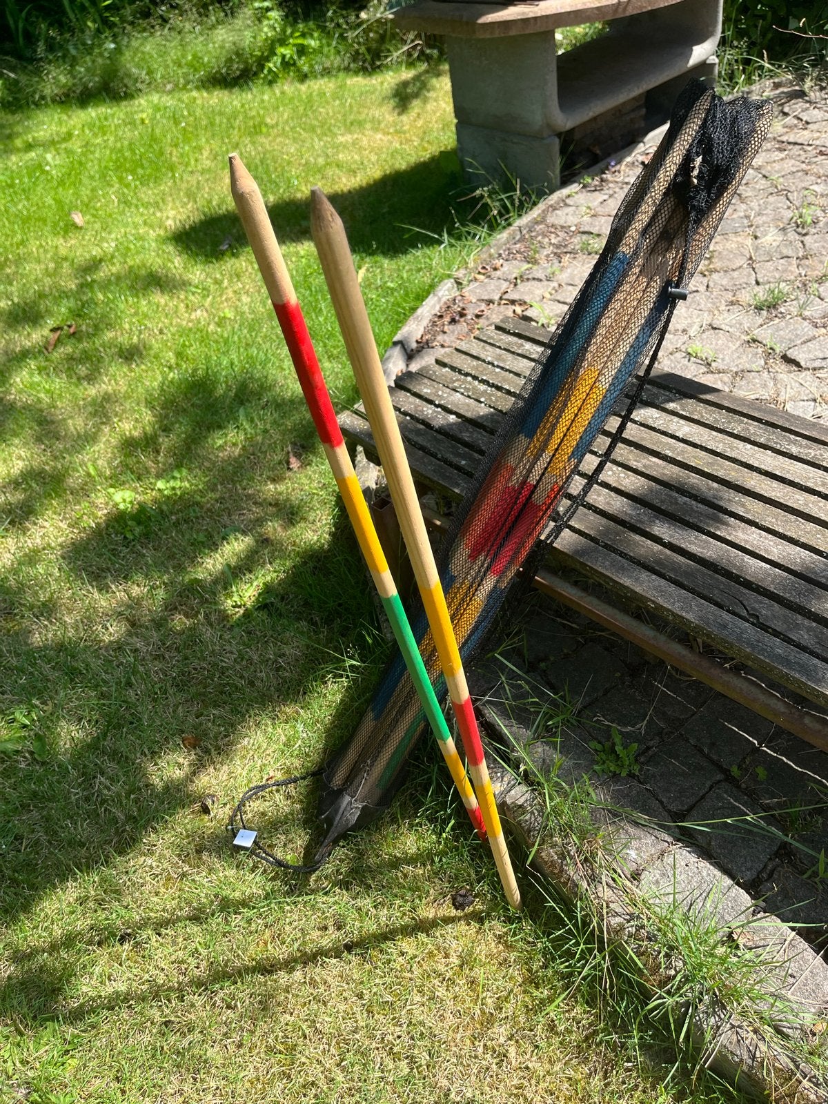 18 houten palen met punt, Ophalen, Gebruikt