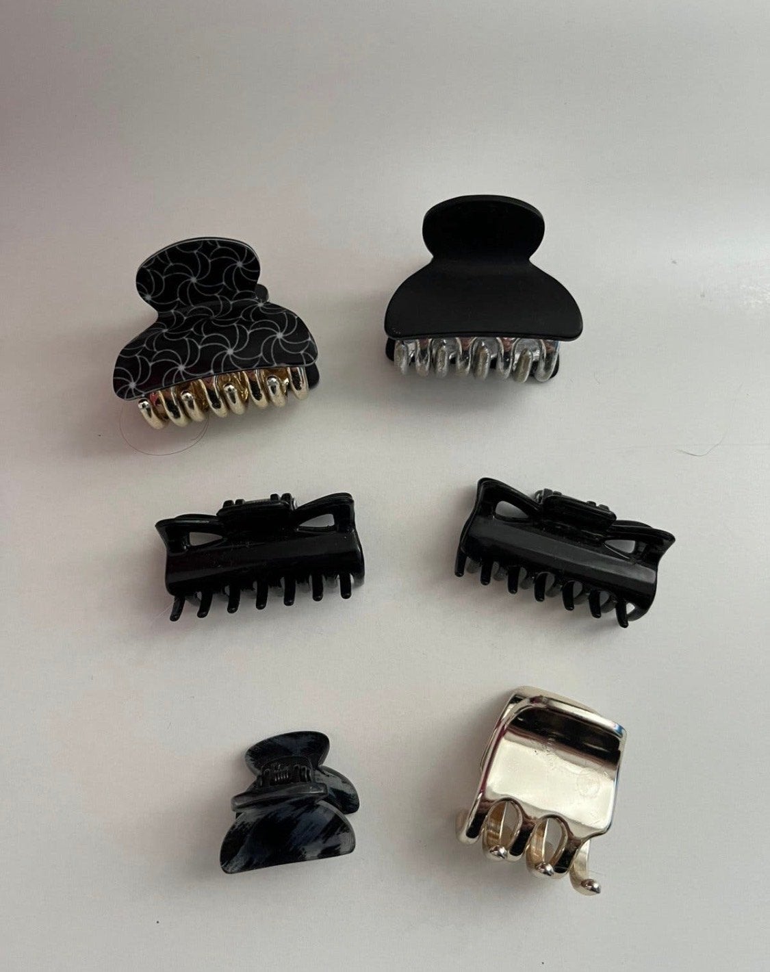 Set van 6 haarclips - zwart en zilver / goud, Ophalen, Gebruikt, Haarspeld