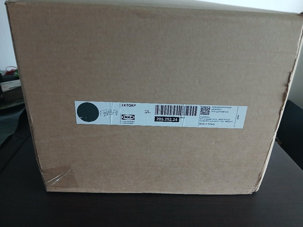 Ikea EKTORP Hoes hoekbank, 4-zits, Tallmyra middengrijs., Wit, Ophalen of Verzenden, Deken of Dekbed, Nieuw