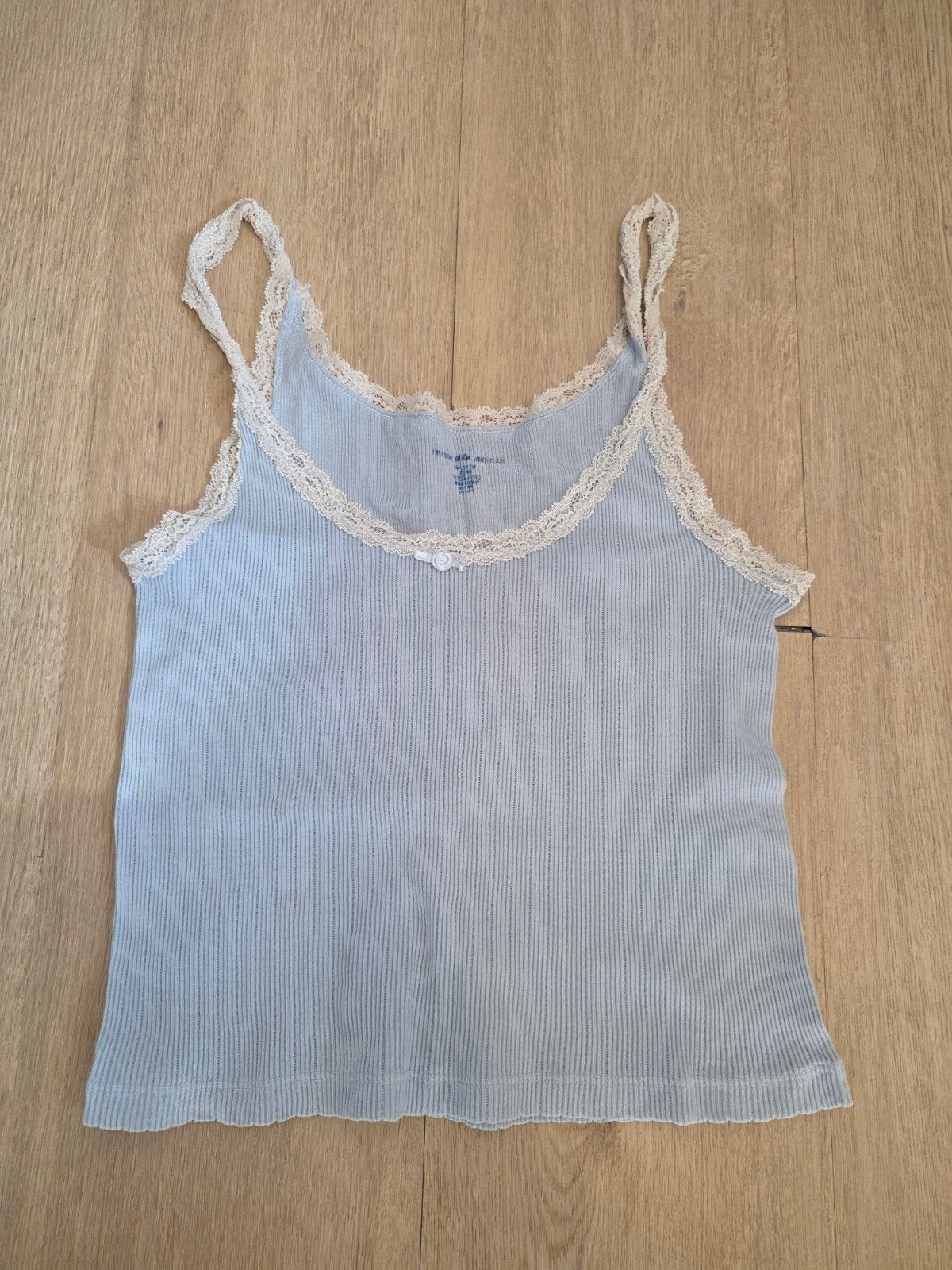 Brandy Melville lichtblauwe geribbelde camisole top, Blauw, Ophalen of Verzenden, Zo goed als nieuw, Brandy Melville
