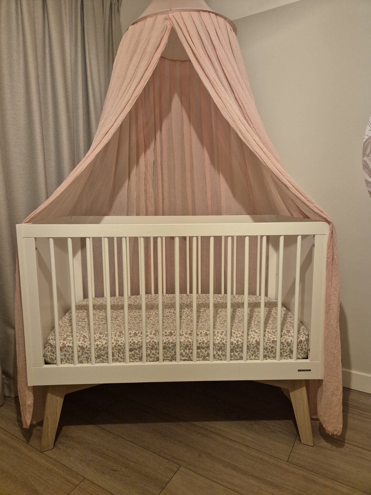 Kidsmill Sixties Babybed Wit Mat / Naturel 60x120 cm, Ophalen, Gebruikt, Ledikant
